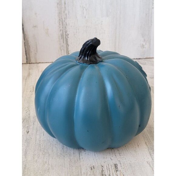 Dark blue spooky pumpkin Halloween fall prop decor home - Picture 4 of 7